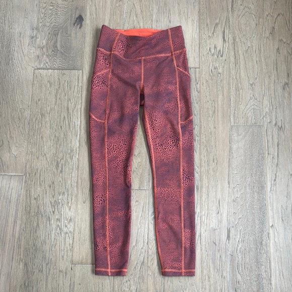 Lululemon Invigorate High-Rise Tight 25" Crackle Glaze Vintage Orange Size 4 - Picture 6 of 11